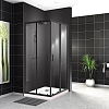 Душевой уголок BelBagno UNO-195-A-2-100-C-NERO 100x100, профиль черный, стекло прозрачное