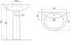 Раковина DIWO Ростов 0111 с пьедесталом, 60 см, фаянсовая, российская, тюльпан