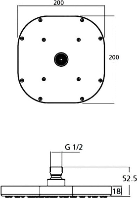 Верхний душ Ideal Standard Senses T2435AA, хром