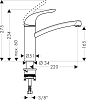 Смеситель для кухонной мойки Hansgrohe Focus E 31780000, хром