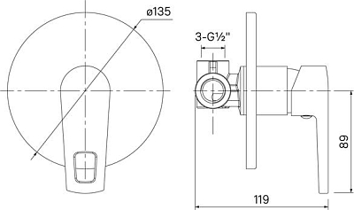 Смеситель для душа Iddis Runo RUNSB00i66, хром