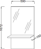 Зеркало высокое Jacob Delafon Struktura EB1212-E16