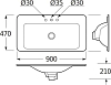 Раковина встраиваемая 90 см Armani / Roca Baia 7.3270.C.0R3.3, greige