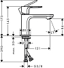 Смеситель для раковины Hansgrohe Rebris E 72554000, хром