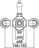 Термостат для душа Cezares MARGOT-D-T-03/24-Bi, золото