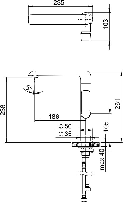 Смеситель для раковины Ravak Flat - FL 016.00 X070125, хром