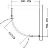 Душевой уголок AQUAme 80x80 AQM7101-2-8, профиль черный, стекло прозрачное