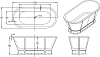 Акриловая ванна BelBagno 167х78 BB35-CF36 серый матовый