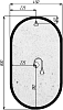Зеркало DIWO Казань 45 черное, с подсветкой, овальное, в стиле лофт, сенсорное управление