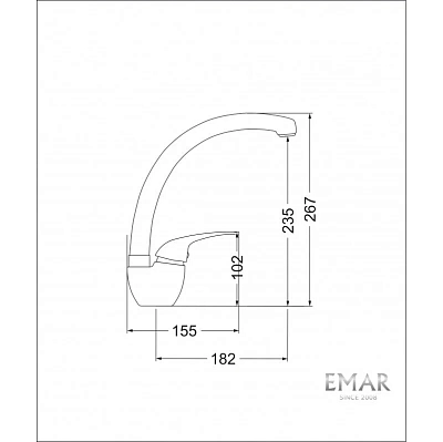 Смеситель для кухни Emar Quartz 3013.12 Оникс черный