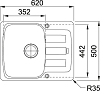 Кухонная мойка 62 см Franke Antea AZG 611-62 3,5" 114.0537.780, миндаль