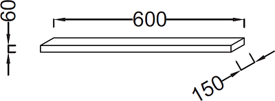 Настенная полка 60 см Jacob Delafon Parallel EB500-N14, серый антрацит
