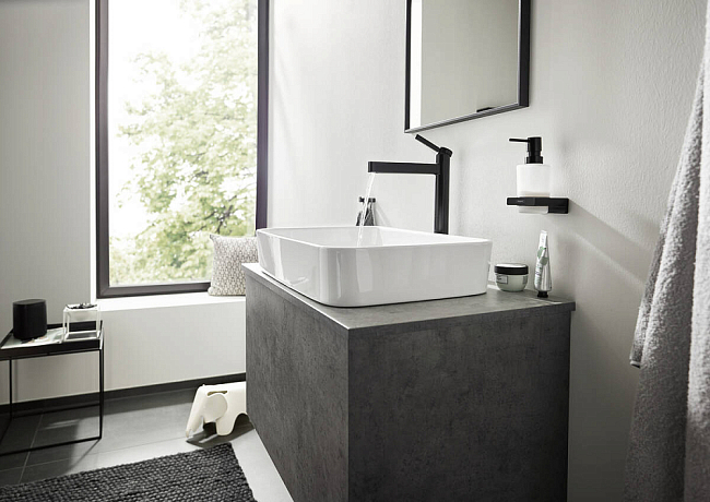 Смеситель для раковины Hansgrohe Finoris 76070670, матовый чёрный