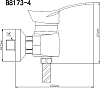 Смеситель для душа BOOU B8173-4, хром