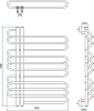 Полотенцесушитель водяной Grota Stelle 50x90 L