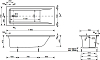 Ванна из искусственного камня STWORKI Ольборг 180x70 см, с ножками