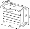 Тумба с раковиной Aquanet Доминика 90 L 00212817 белый