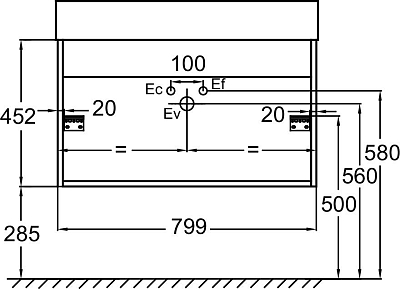 Тумба для комплекта 80 см Jacob Delafon Vivienne EB1507-E52-E52 дуб табак