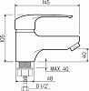 Смеситель для умывальника РМС SL50-001F, хром