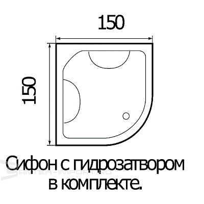 Акриловая ванна River 150х150 150/150/55