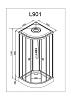 Душевая кабина Deto L L801GM+ELBLACK