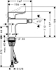 Смеситель для биде Hansgrohe Metris 31280000, хром