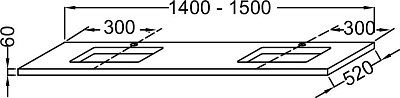 Столешница для раковины 140 см Jacob Delafon Parallel EB54-1400-N18 белый блестящий