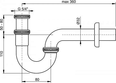 Сифон для раковины AlcaPlast A432