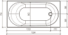 Акриловая ванна STWORKI Нюборг 150x75 см, с каркасом