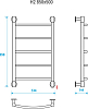 Полотенцесушитель электрический Energy H2 850x500 RAL 9005, EETR0000H28550R905M