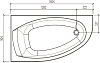 Акриловая ванна STWORKI Ноттвиль L 160x90 см, угловая, с каркасом, асимметричная