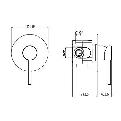 Смеситель для душа Gattoni Circle One 9031/90N0.CH, черный матовый