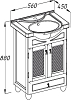 Тумба с раковиной Opadiris Тибет 50 с декоративной решёткой светлое дерево