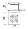 Душевой трап Styron с решеткой из нержавеющей стали,15 x 15 см, STY-505