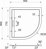 Поддон из искусственного мрамора Cezares TRAY-AS-R-90-W, белый