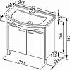 Тумба с раковиной Aquanet Донна 80 00212827 белый дуб