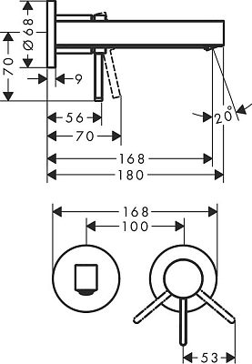 Смеситель для раковины Hansgrohe Finoris 76051000, хром