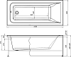 Акриловая ванна STWORKI Стокгольм 155x70 см, с каркасом
