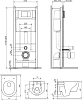 Инсталляция с подвесным унитазом Damixa Jupiter DX77.IS10151.1700 с сиденьем микролифт и клавишей смыва хром