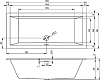 Акриловая ванна Riho Rething Cubic BR08C0500000000 180x80 см, заполнение через перелив, белая глянцевая