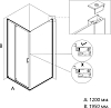 Душевая дверь Creto Astra 120x195 см 121-WTW-120-C-B-6, стекло прозрачное профиль черный