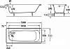 Чугунная ванна Roca Continental 120х70 211506001