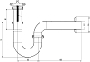 Сифон Uni-Flow Practic 402300CR хром, с пробкой