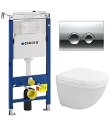 Инсталляция Geberit с унитазом Duravit STARCK 3 2227090000, сиденье микролифт, комплект 330350