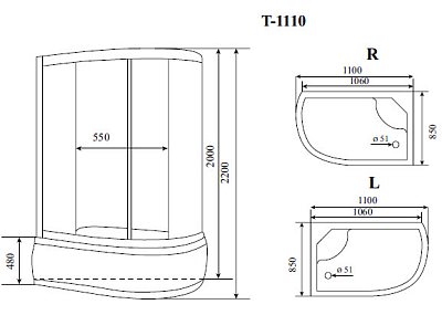 Кабина душевая Timo Standart T-6610SL