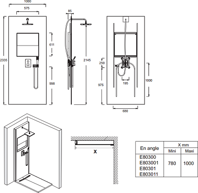 Душевая система Jacob Delafon Ecrin E803011-D36