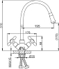 Смеситель для кухни с гибким изливом Frud R43127-6