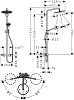 Душевая стойка Hansgrohe Croma Select S 280 1jet 26890670 с термостатом, матовый черный