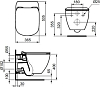 Комплект инсталляция с кнопкой смыва с подвесным унитазом Ideal Standard Prosys Tesi R030501 с сиденьем микролифт