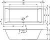 Акриловая ванна Riho Rething Cubic 180x80 R B106022005, заполнение через перелив